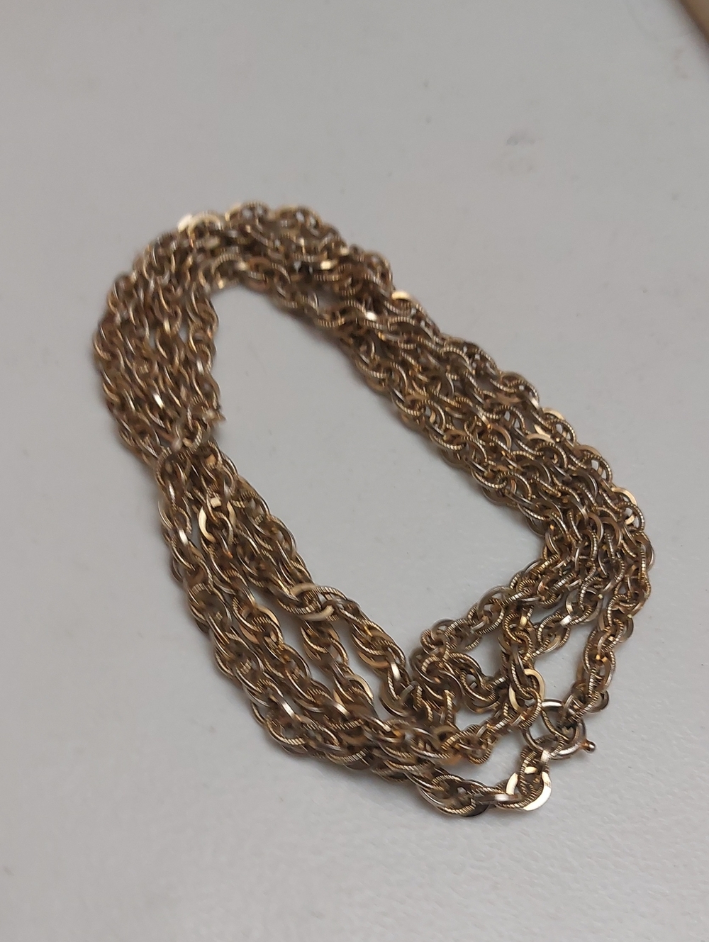 Rare Vintage MCM Napier Rope Twist Chain 14k Gold Plated Necklace 60 Inch Long